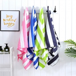 No sand free custom microfiber long striped fast quick dry absorbent summer swimming pool swim towel beach towels for kids