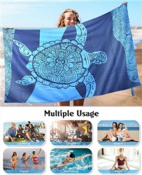 Custom Oversized Large Printed Sand Free Summer Microfiber Beach Towel with logo custom print