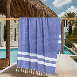 Oversized 100*180cm Cotton Custom Size Turkish Beach Towel Quick-Dry Striped Fouta Tassels High Sand-Free Travel Includes Bag