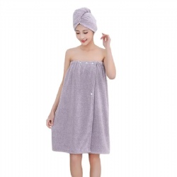 Fashion microfiber towel wearable bath dress wrapped body home soft hair towel wrap set sexy bamboo Logo Skirt