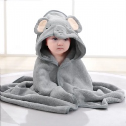 Hot Sale New Cartoon Animal Baby Bath Towel Hooded Kids Soft Fast Absorbing Microfiber Coral Fleece Baby Bath Towel